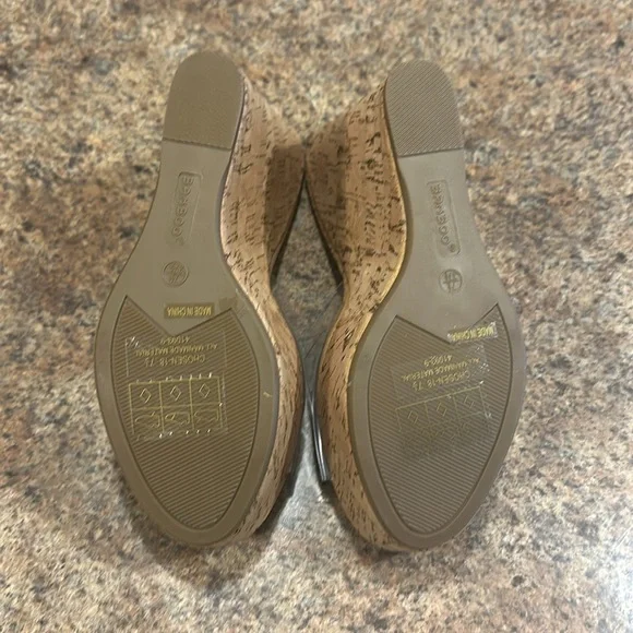 Bamboo Wedge Sandal Clear Strap Womens Size 7.5 Slip On Style - Picture 15 of 16